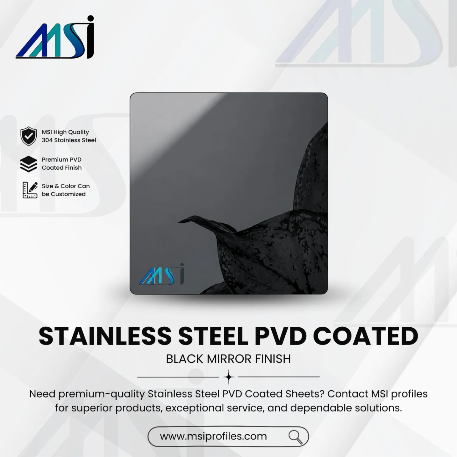 PVD Black Mirror Sheet - MSI Profiles