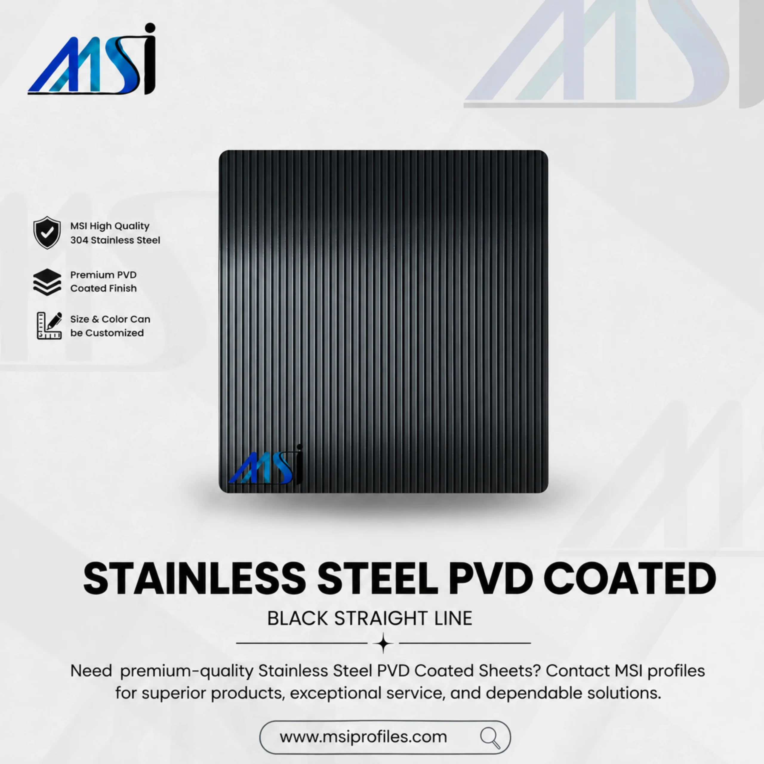 PVD Black Straight Line Finish - MSI Profiles