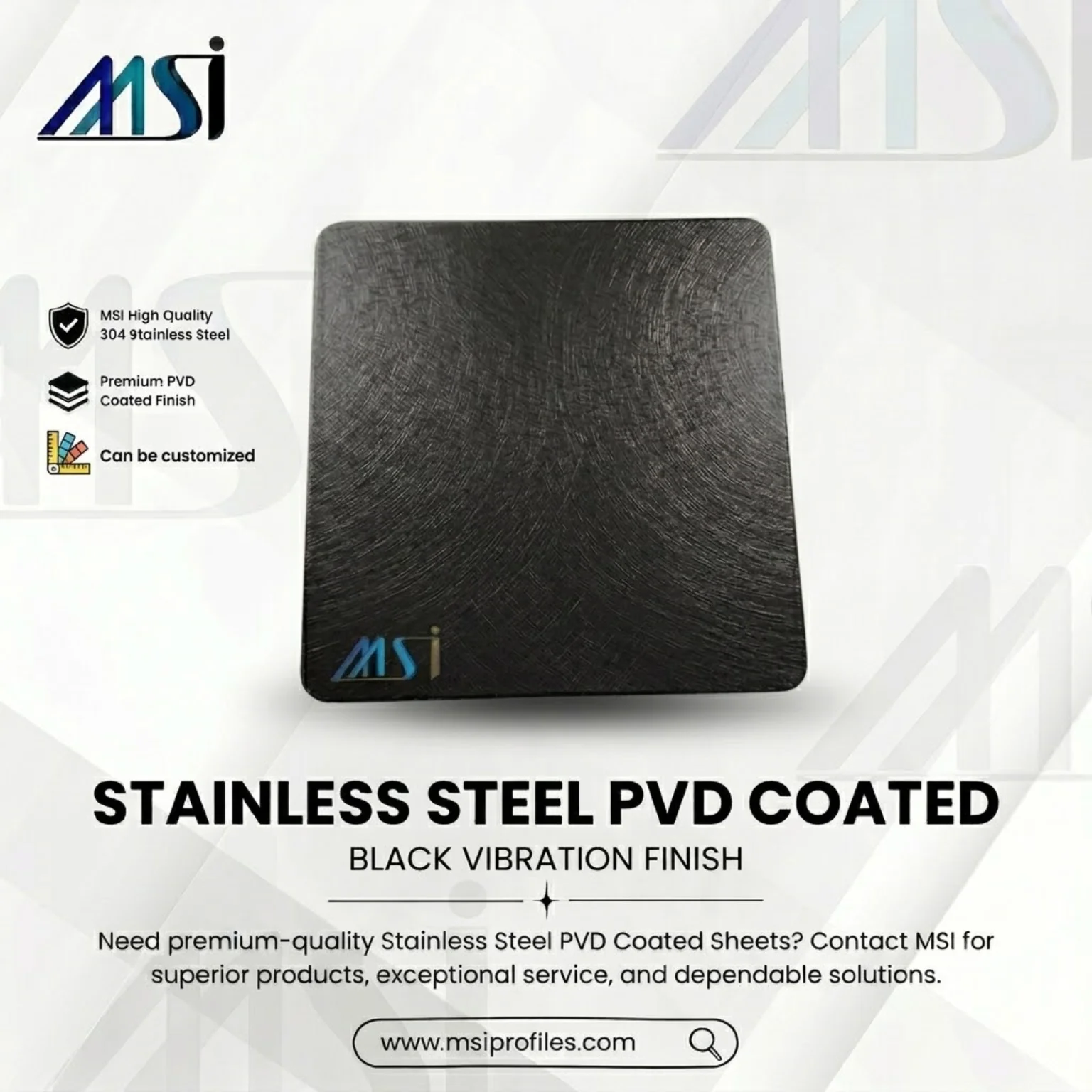 PVD Black Vibration Finish - MSI Profiles