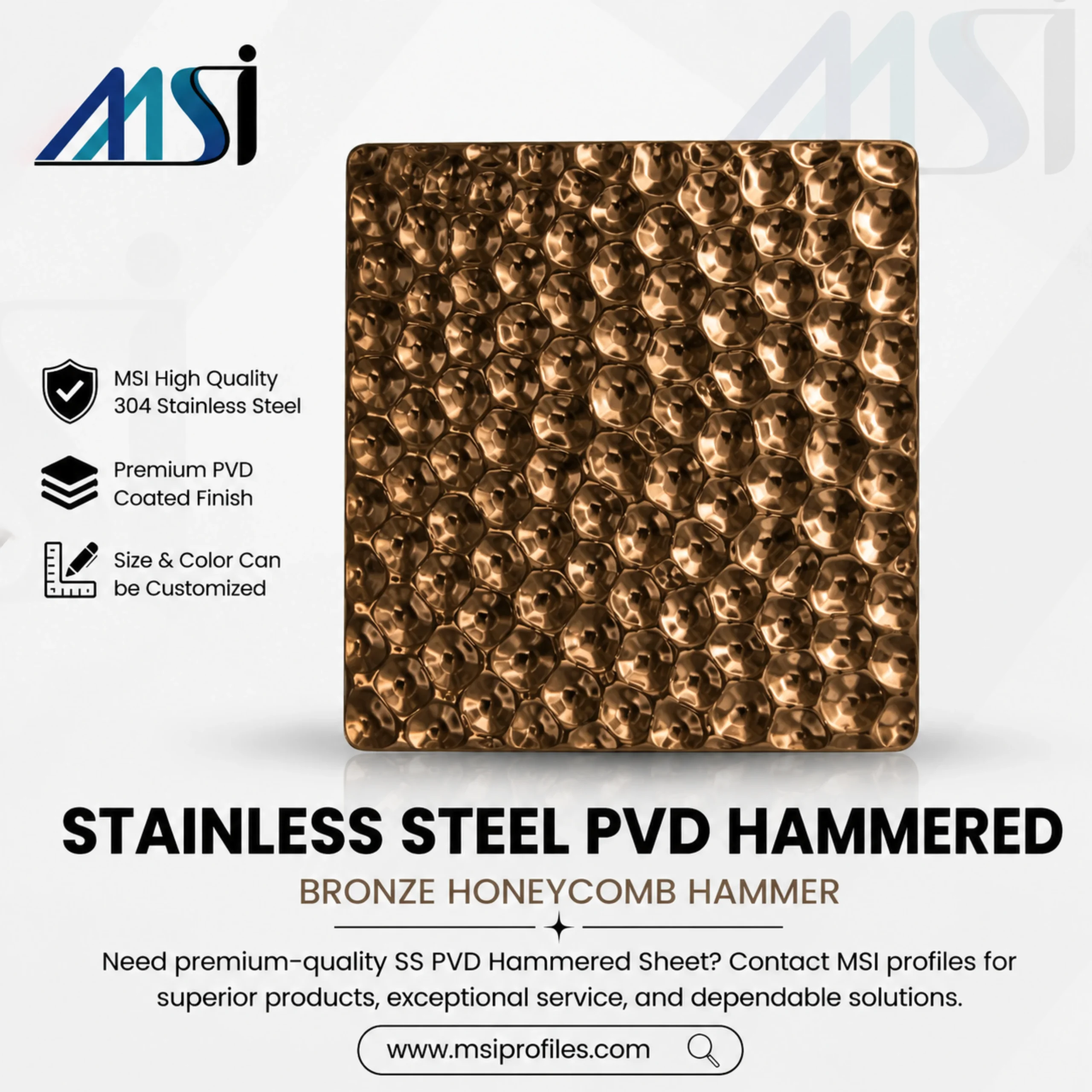 PVD Bronze Honeycomb Hammered Finish - MSI Profiles