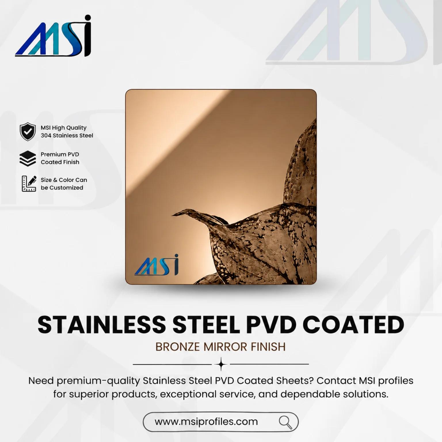 PVD Bronze Mirror Sheet - Marine Stainless India
