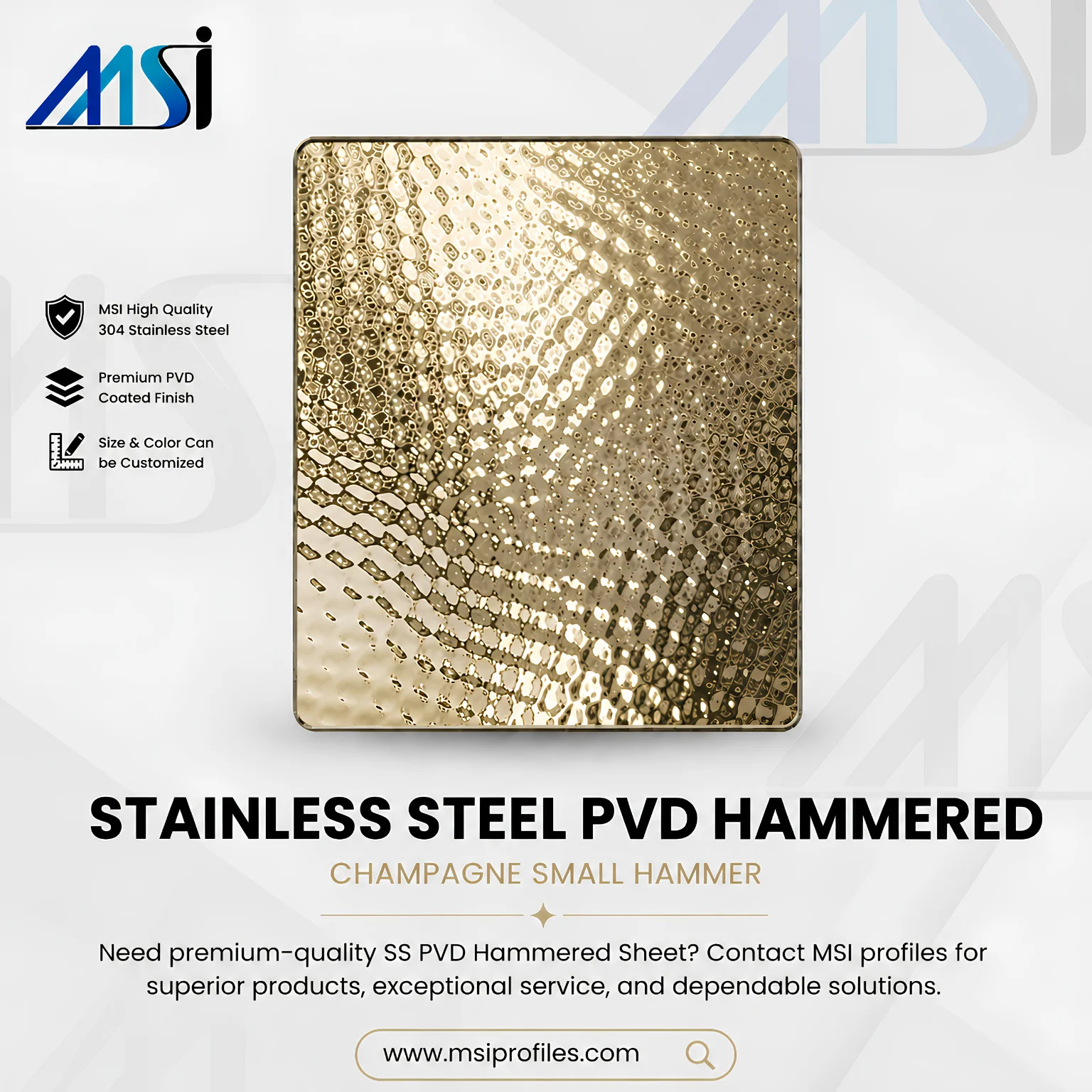 PVD Champagne Hammered - MSI Profiles