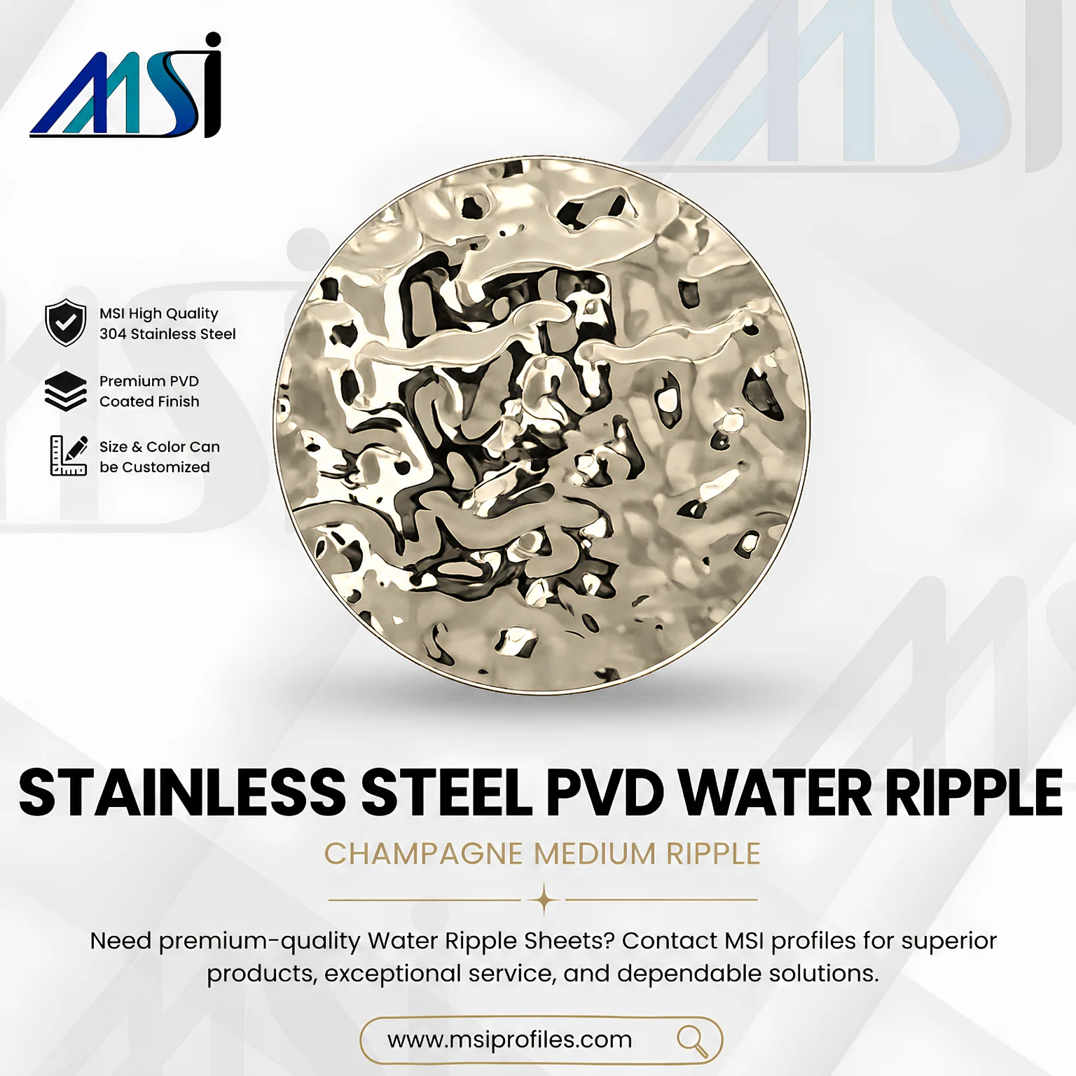 PVD Champagne Waterripple - Marine Stainless India