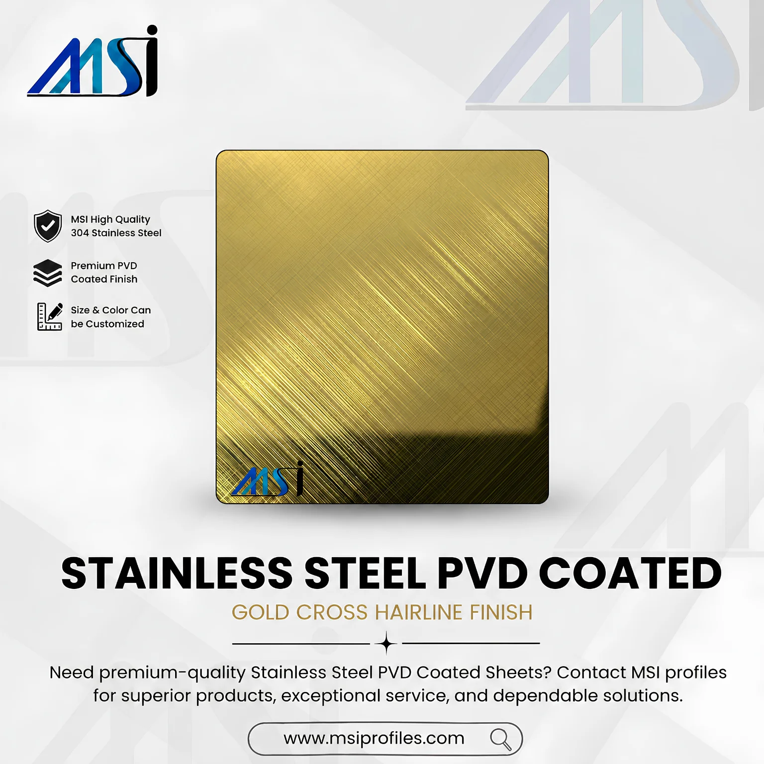 PVD Gold Cross Hairline - MSI Profiles