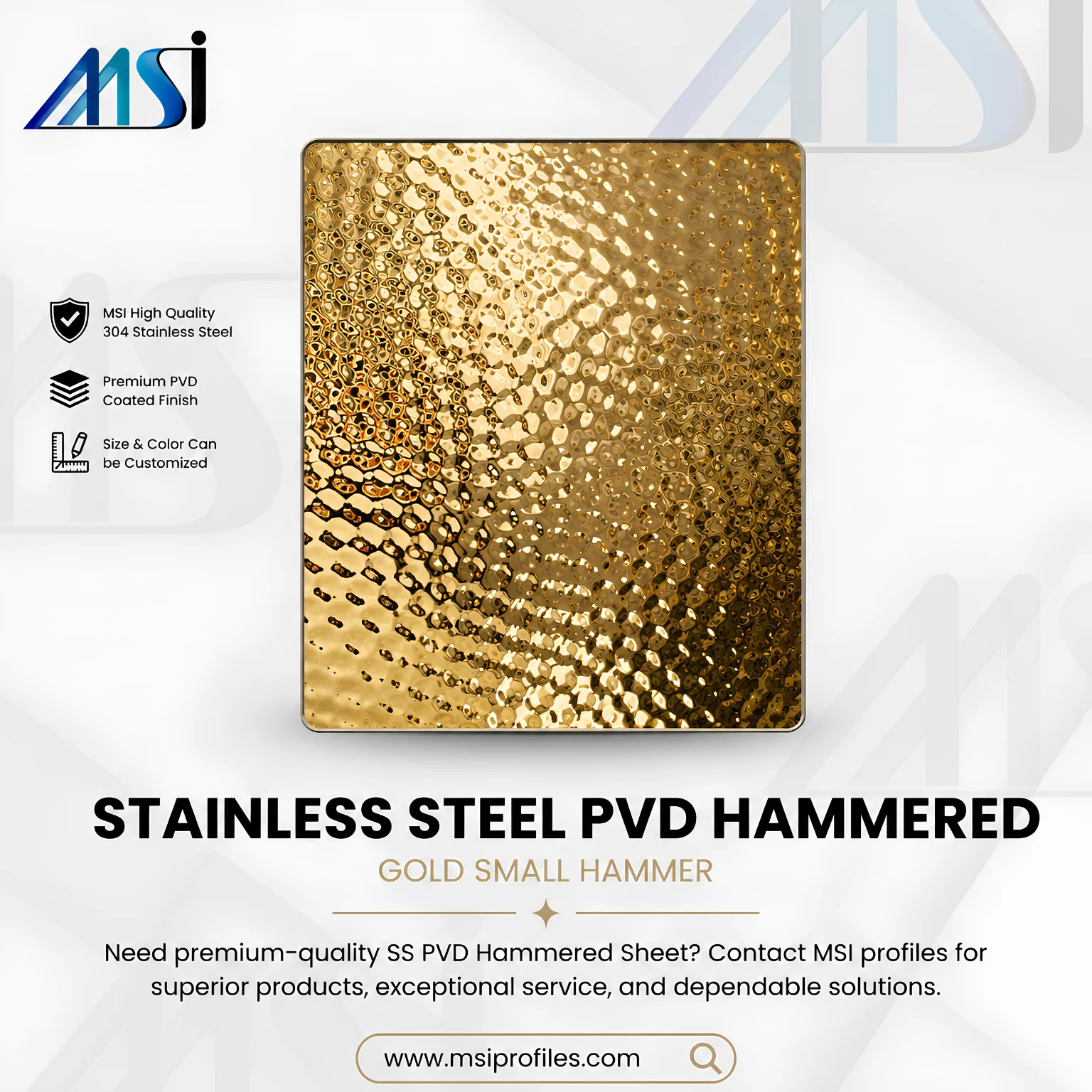 PVD Gold Hammered - MSI Profiles