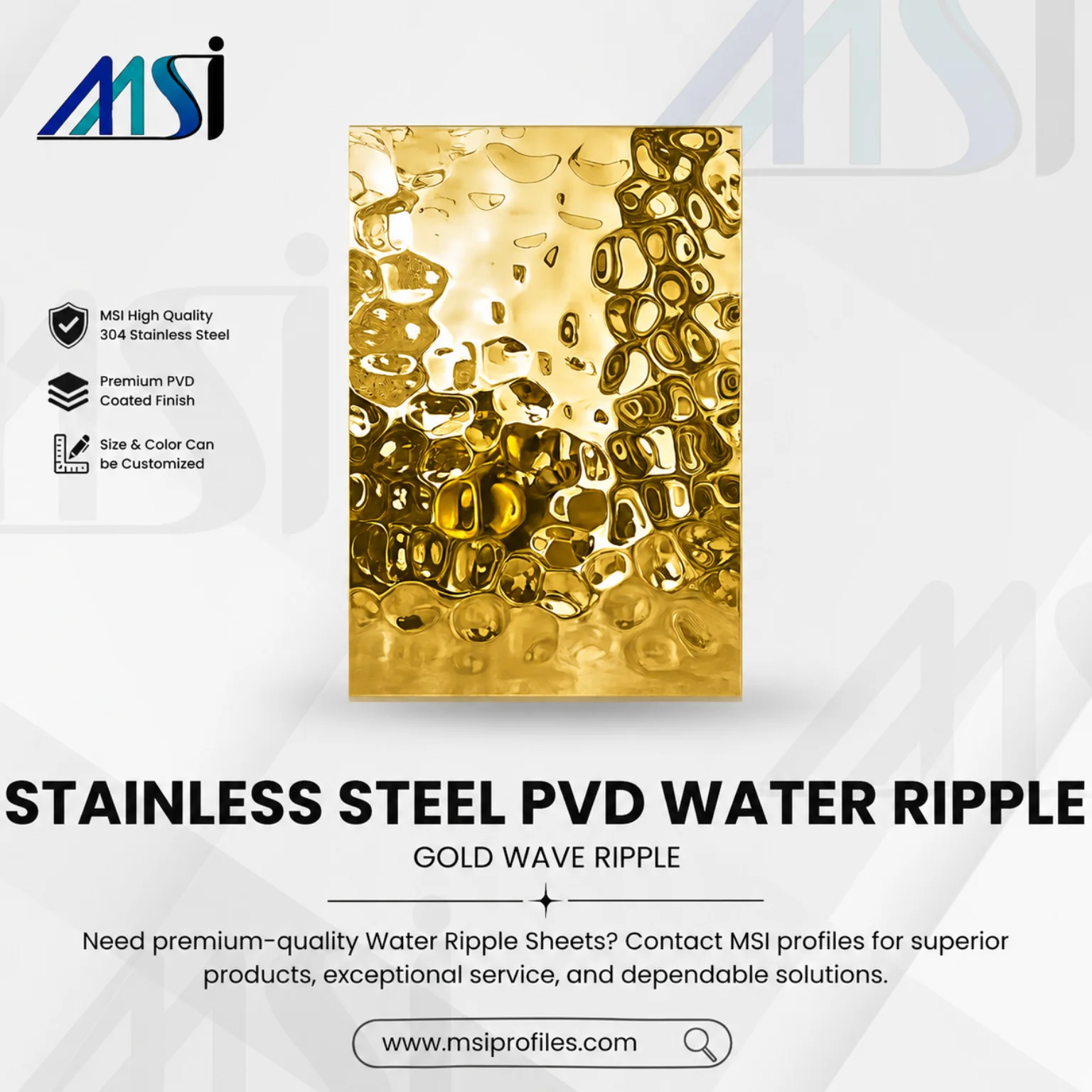 PVD Gold Water Wave - Marine Stainless India
