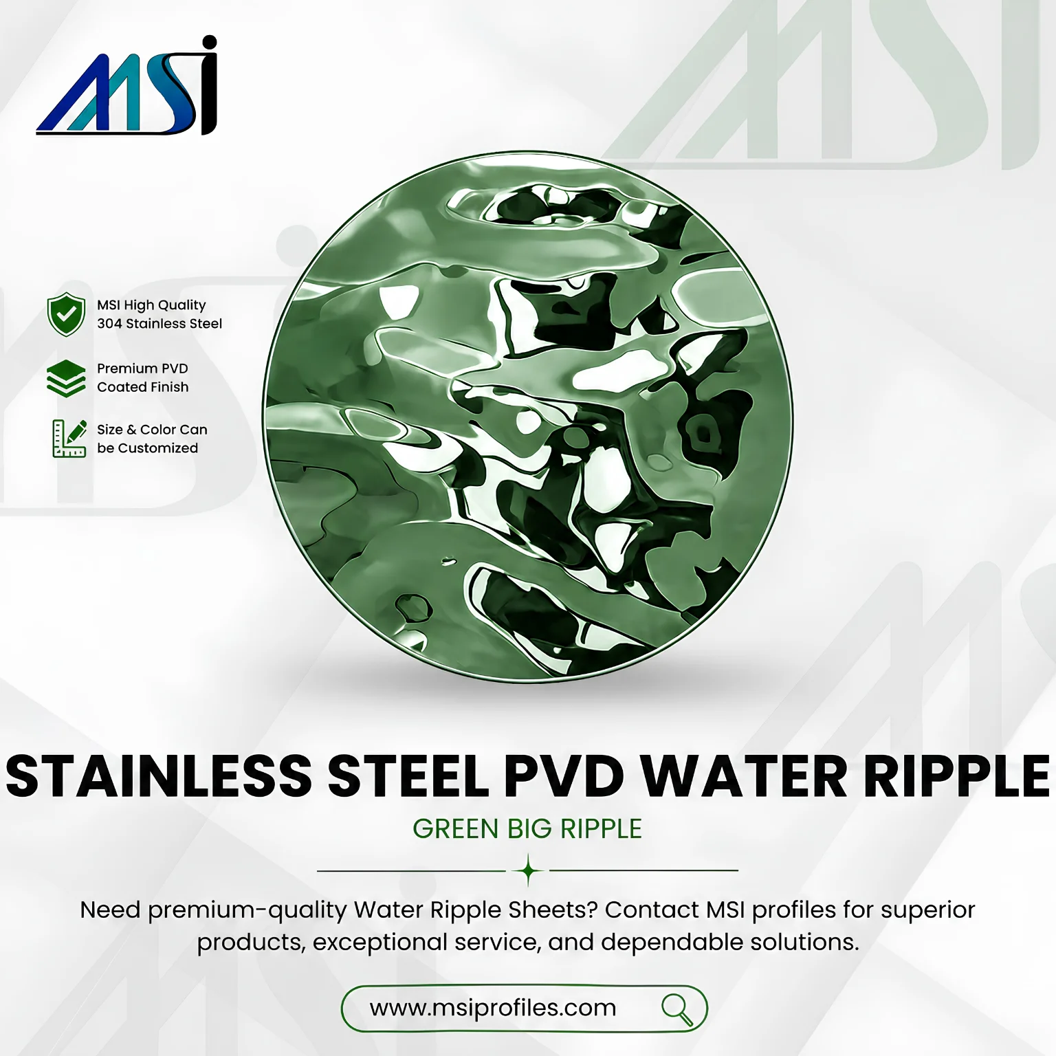PVD Green Waterripple - Marine Stainless India