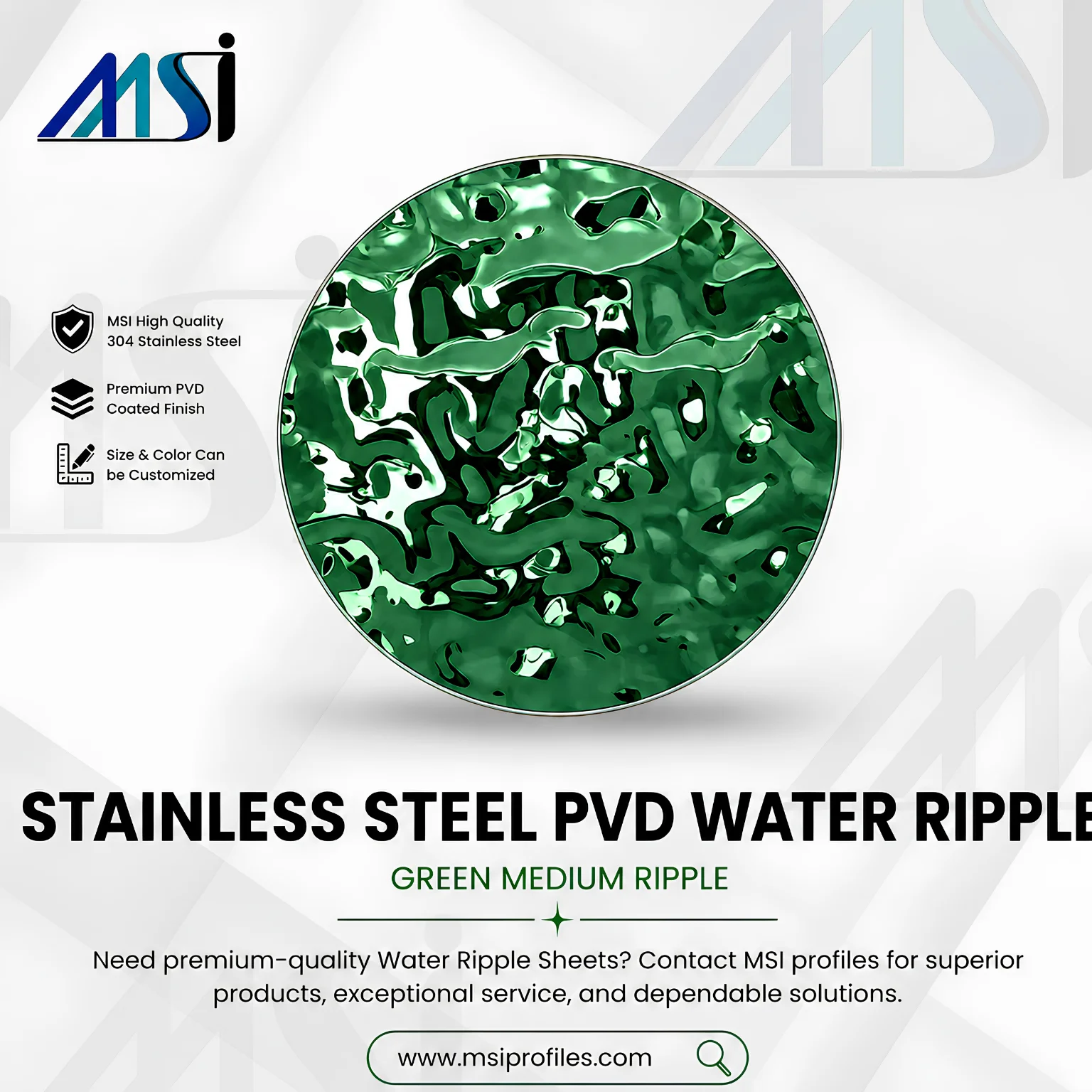 PVD Green Waterripple - Marine Stainless India