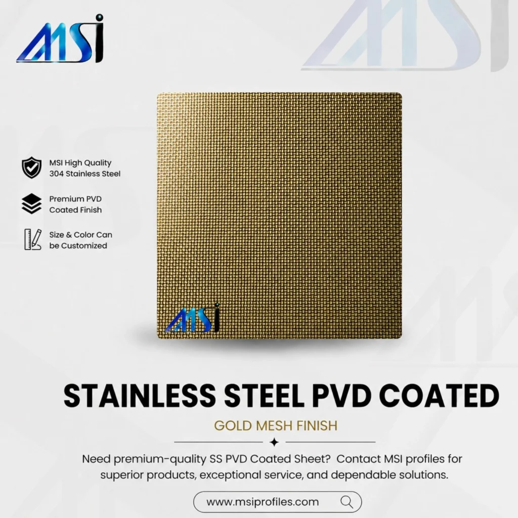 PVD Gold Mesh Finish - Marine Stainless India