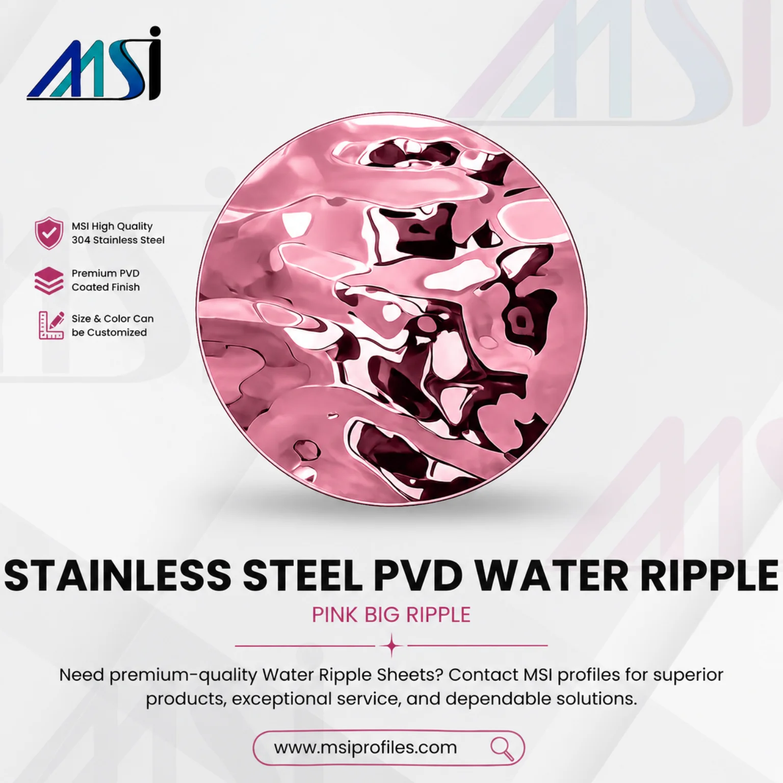PVD Pink Water Ripple - MSI Profile