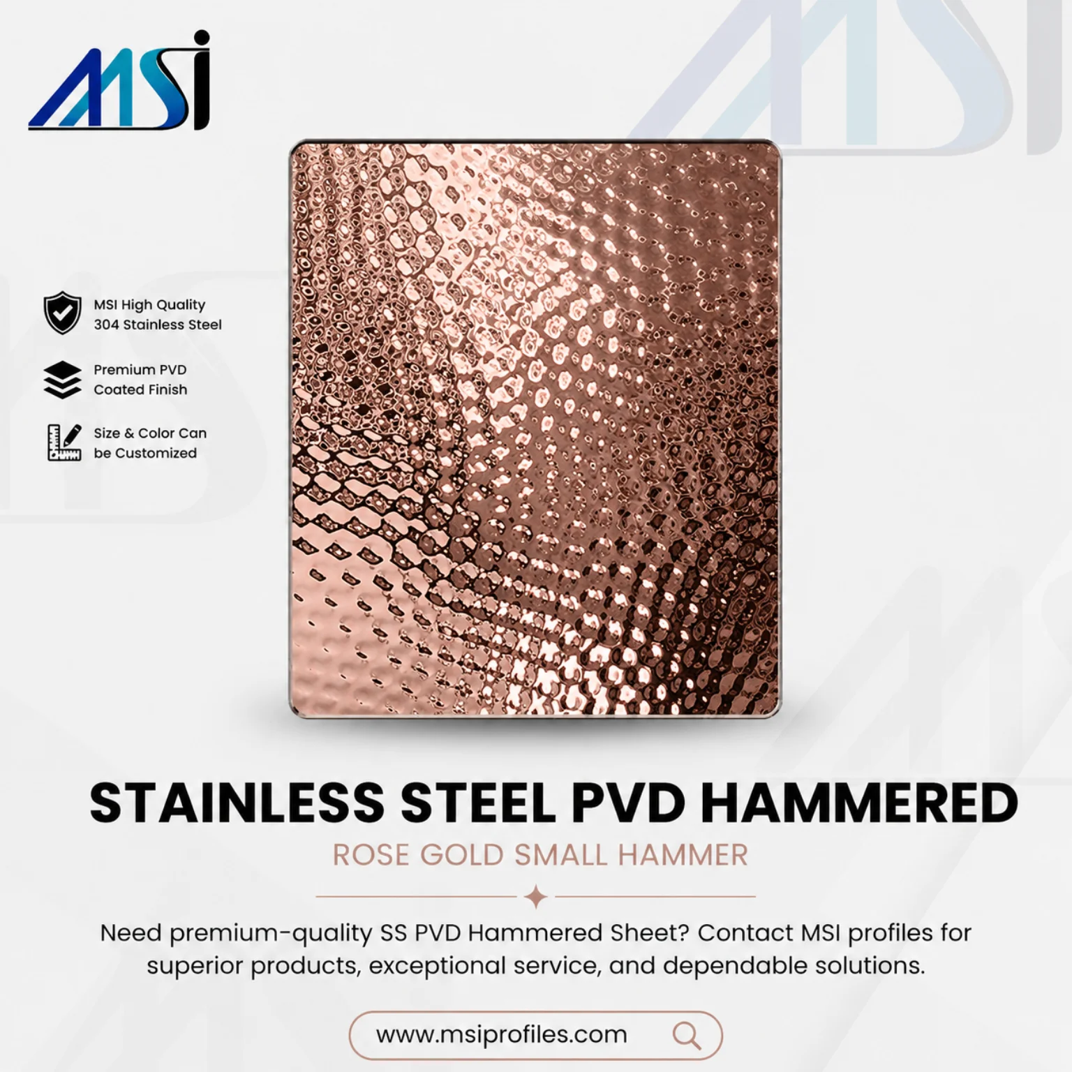 PVD Rosegold Hammered - MSI Profile