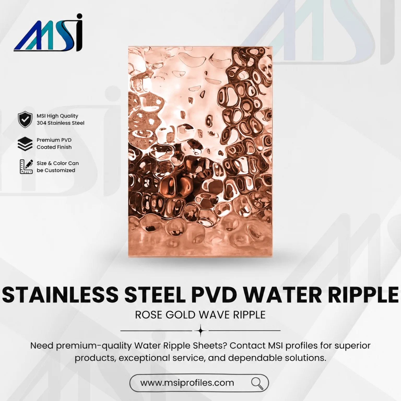 PVD Rosegold Water Wave - MSI Profile