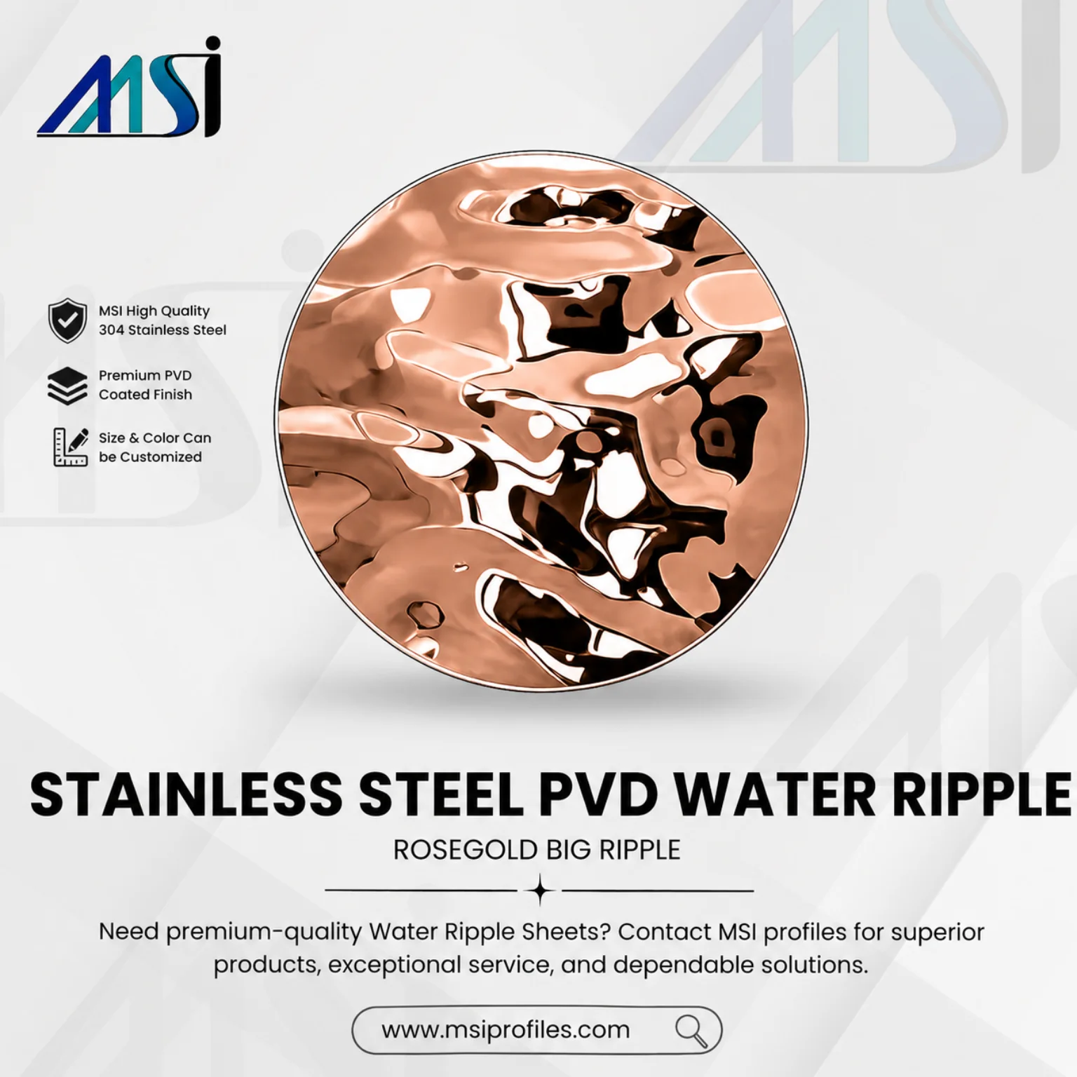 PVD Rosegold Waterripple - MSI Profile