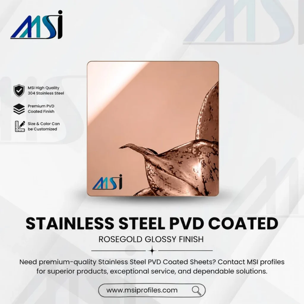 PVD Rose Gold Mirror Sheet - MSI Profile