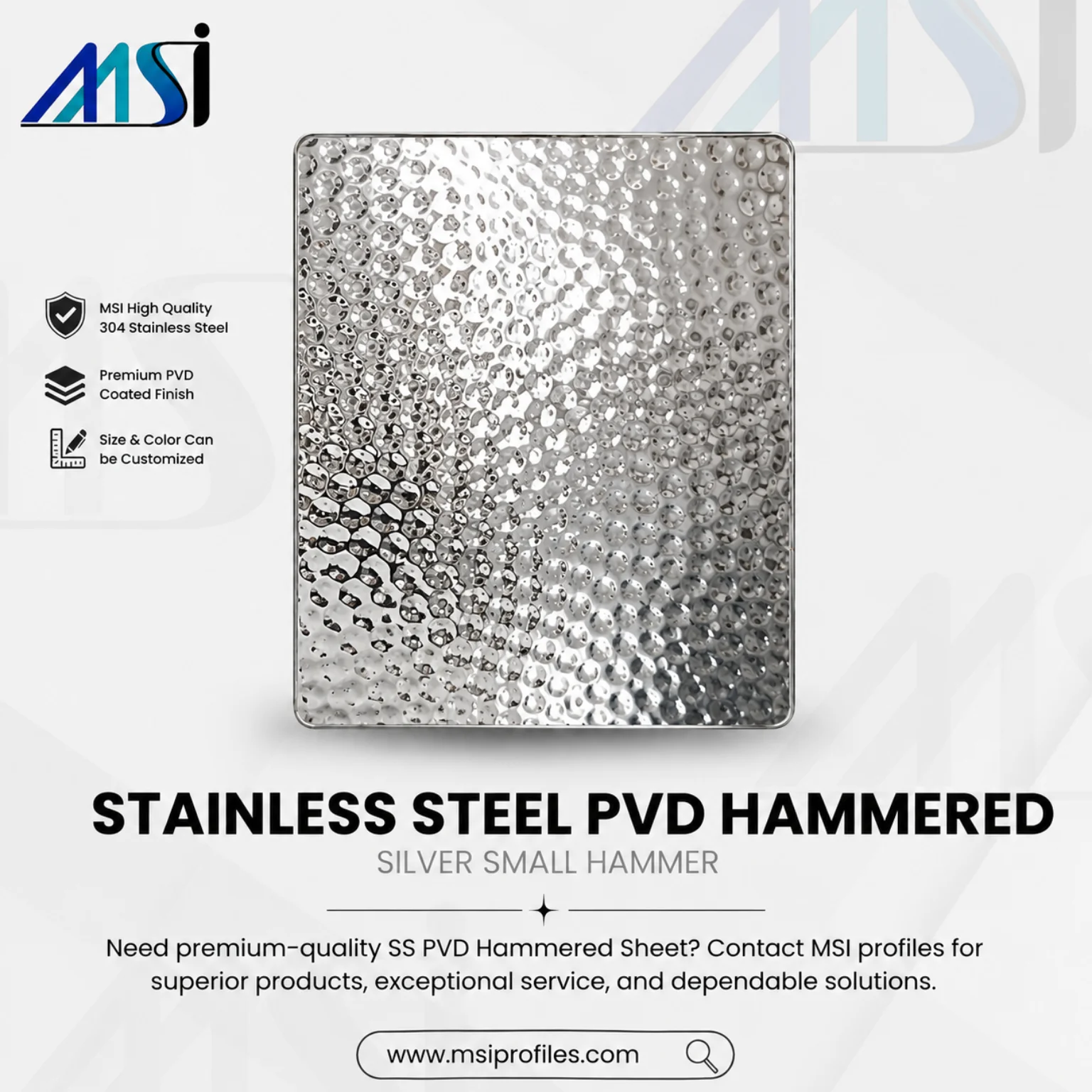 PVD Silver Hammered - MSI Profile