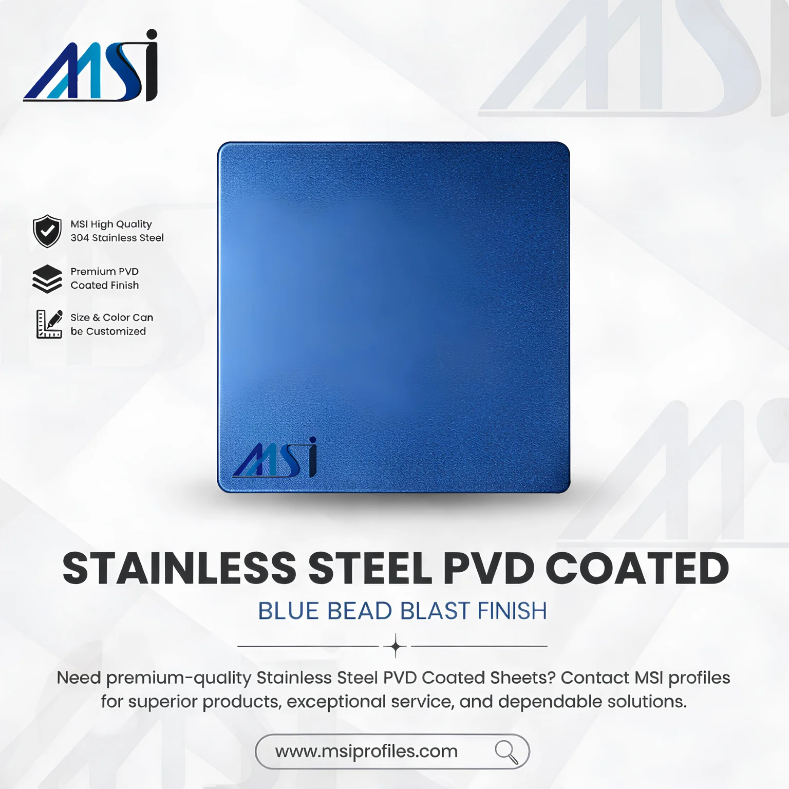 PVD Blue Beadblast - MSI Profiles