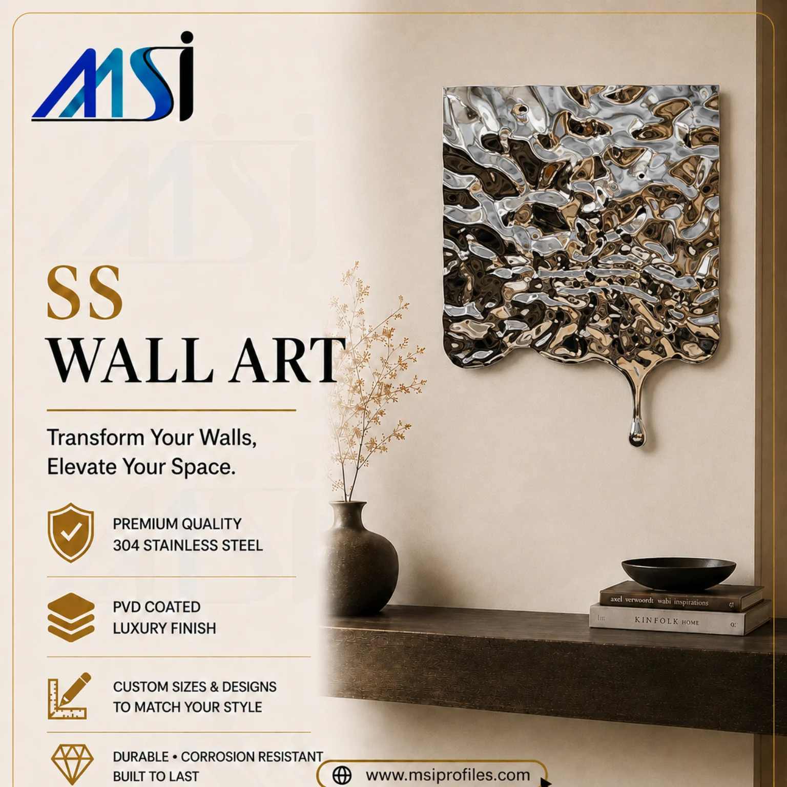SS PVD Designer Wall Art - MSI Profile