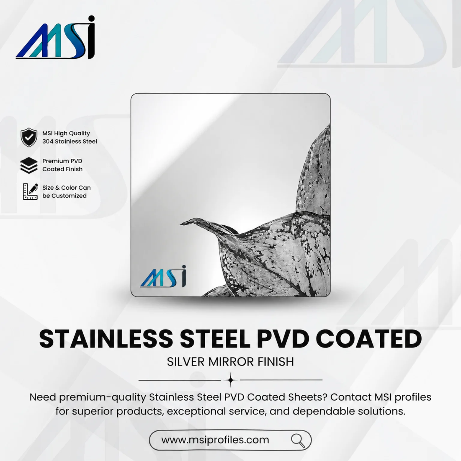 PVD Silver Mirror Sheet - MSI Profile