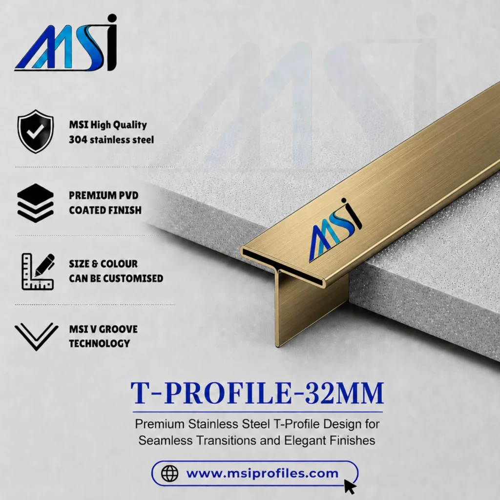 T Profile 32mm Antique Brass Hairline - MSI Profiles