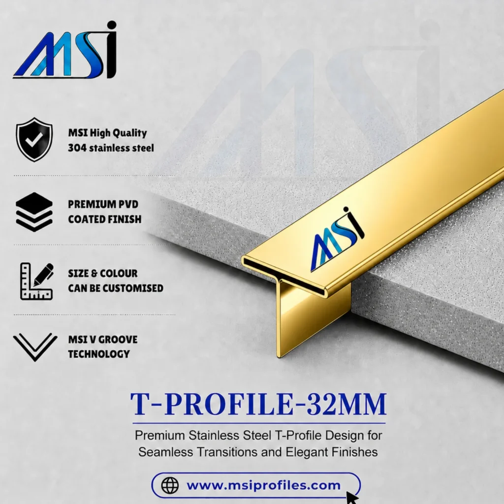 T Profile 32mm Gold Mirror - MSI Profiles