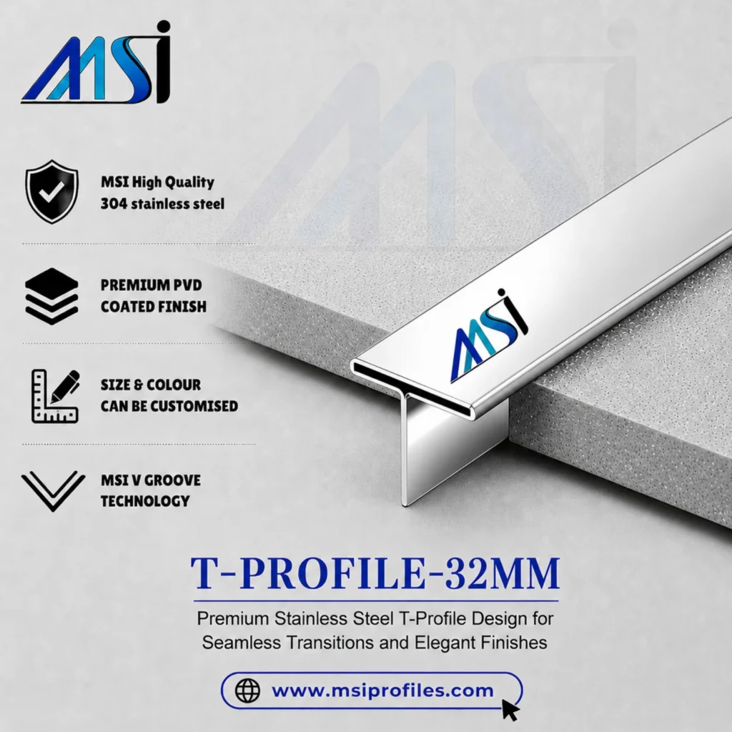 T Profile 32mm Silver Mirror - MSI Profiles