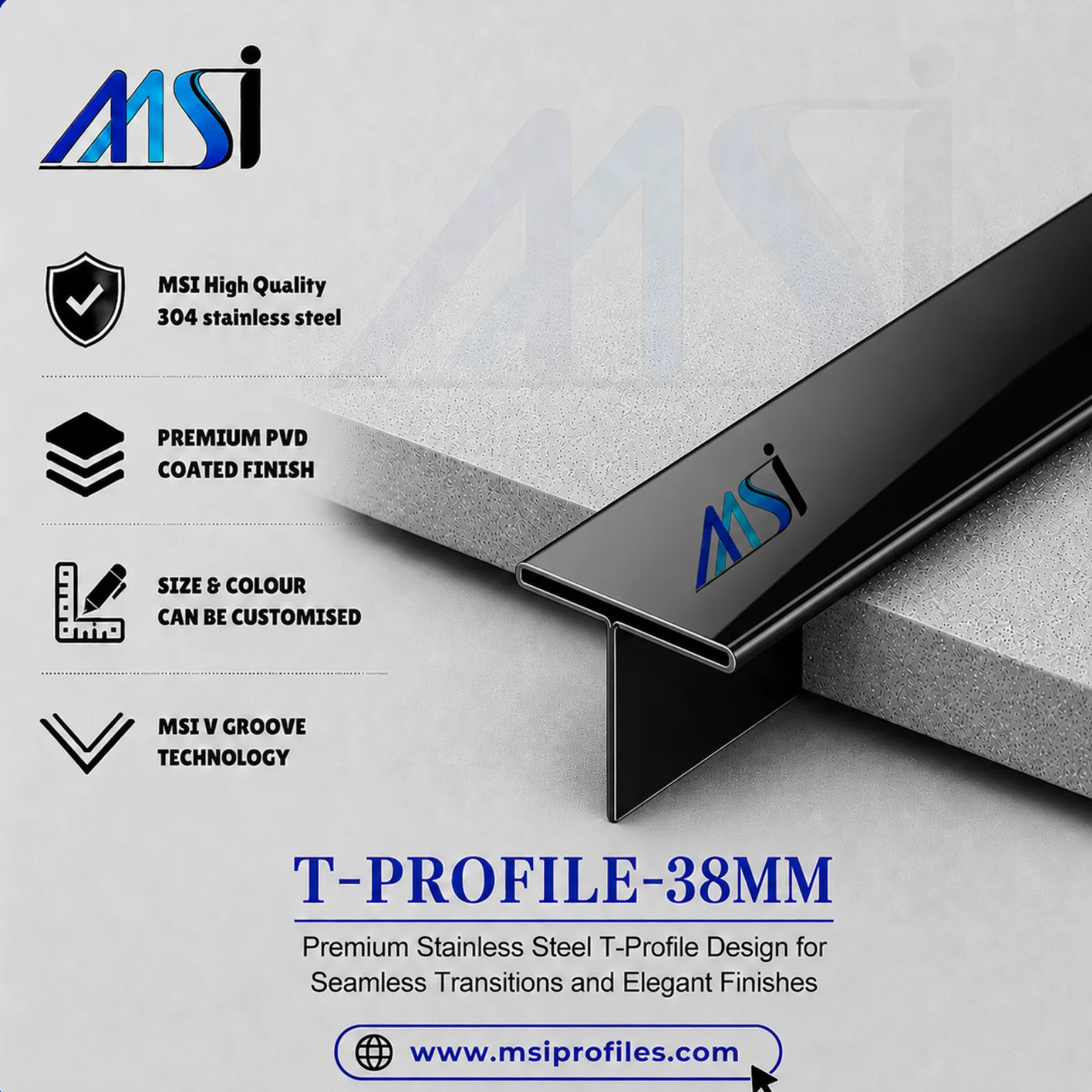 T Profile 38mm Black Mirror - MSI Profiles