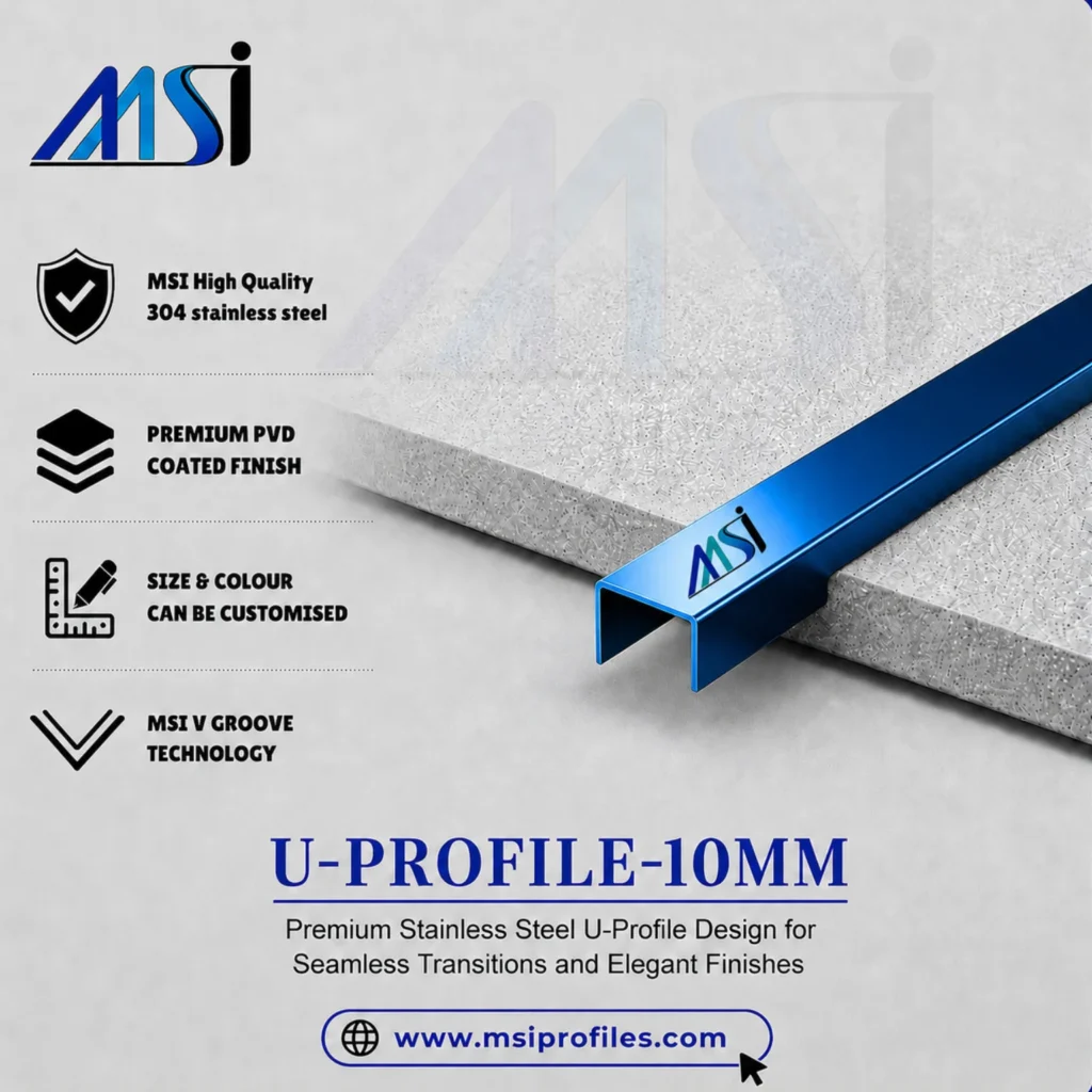 U Profile 10MM Blue Mirror - MSI Profiles