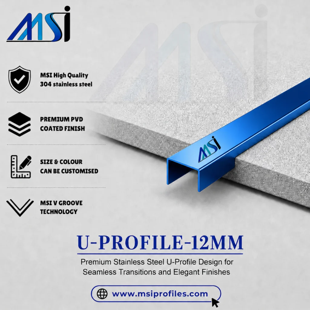 U Profile 12MM Blue Mirror - MSI Profiles