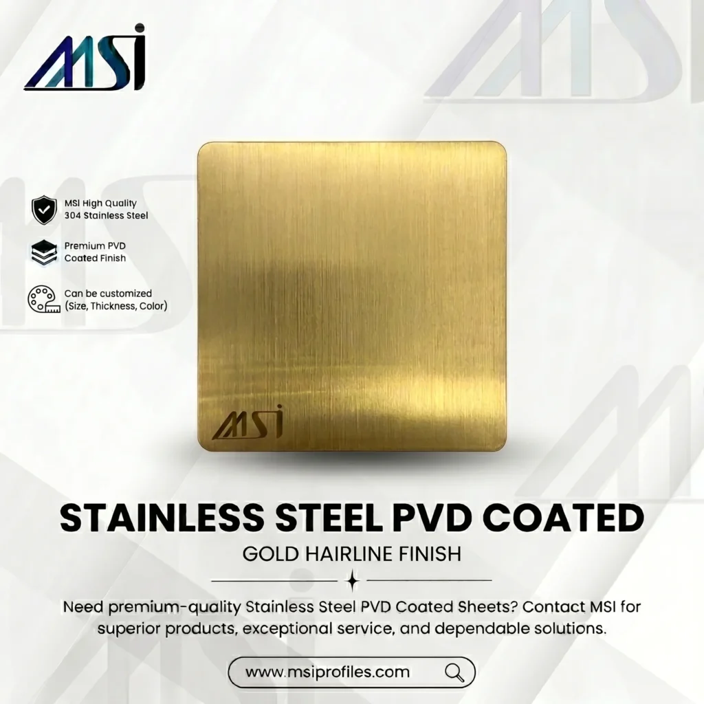 PVD Gold Hairline - Marine Stainless India
