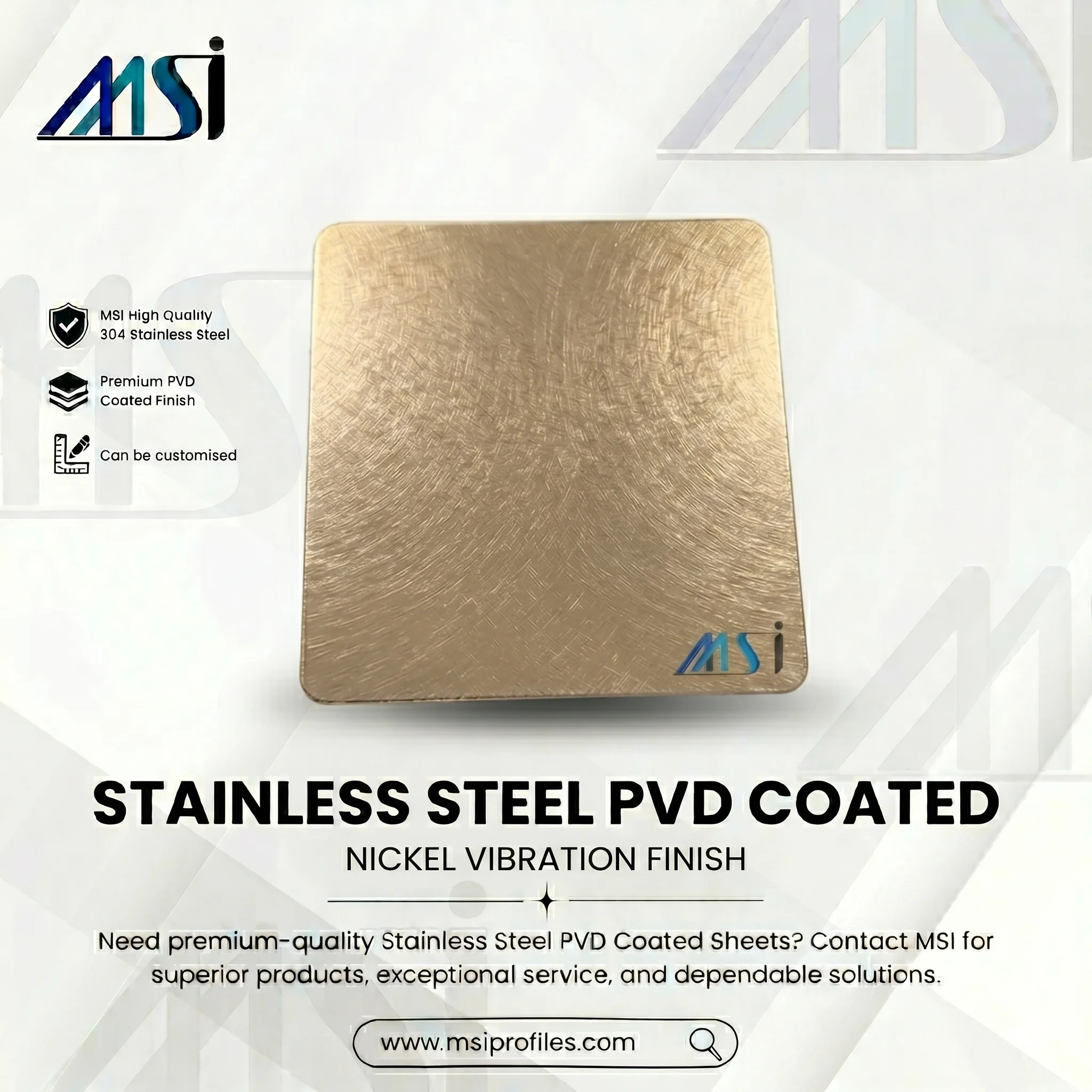 PVD Nickel Vibration Finish - Marine Stainless India